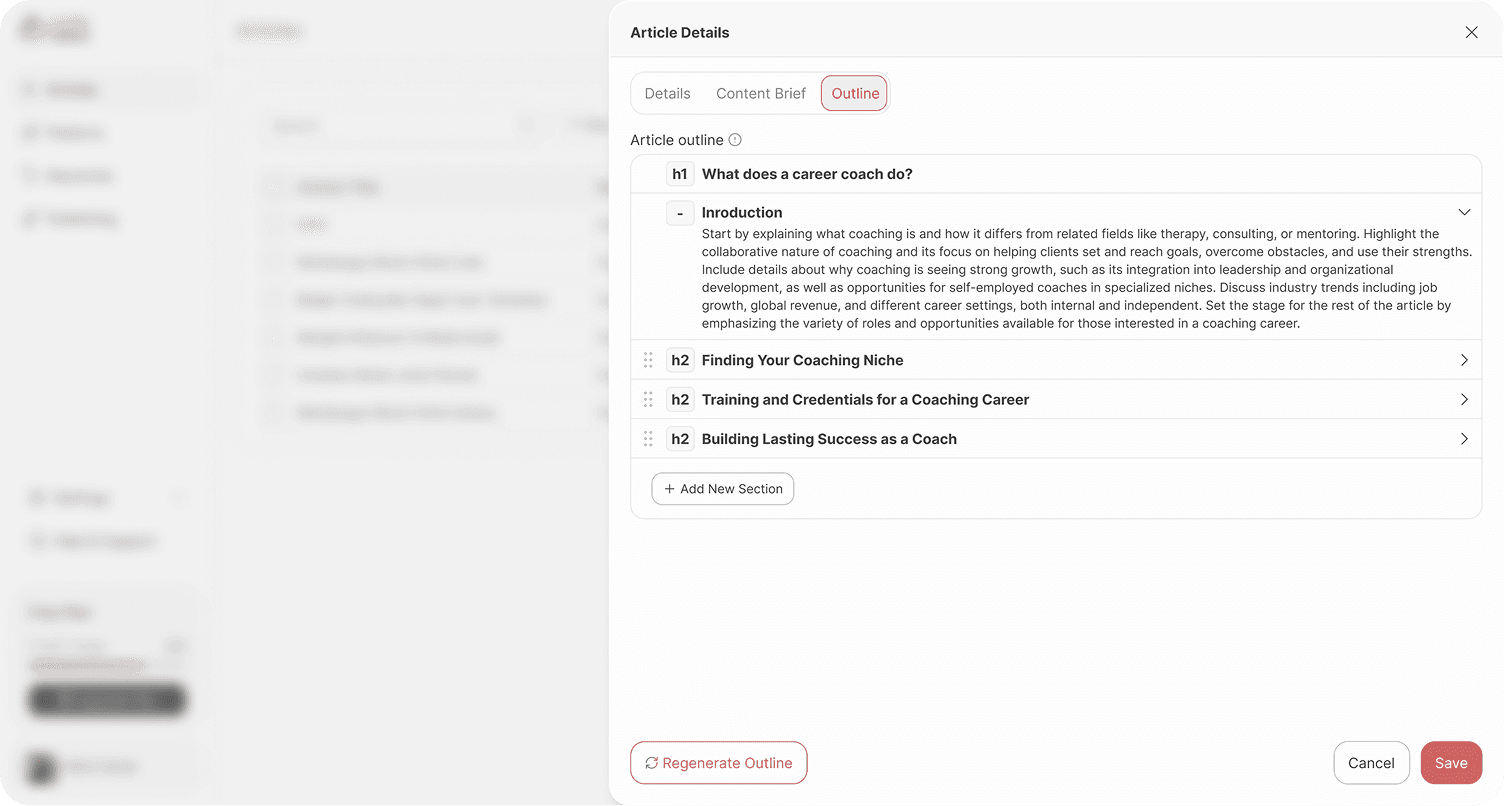 Relatable writing UI